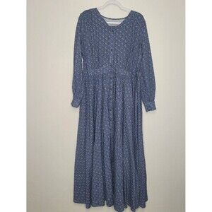 Super Cute Dresses blue tones long sleeve modest maxi tradewife church dress 1x